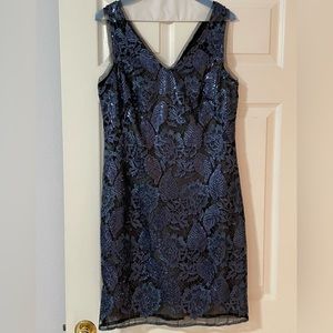 Navy and black cocktail dress size 6 worn once